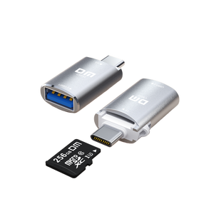 Lettore di Schede TF USB <span class=keywords><strong>3.2</strong></span> ad Alta Velocità 2-in-1 Adattatore USB Tipo-C Portatile in Lega di Alluminio - Product Image 1