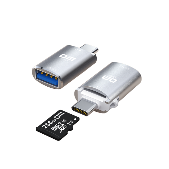 USB 3.2 High Speed TF Card Reader 2-in-1 Portable Type-C USB Adapter External Aluminum Alloy