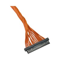 DF53-18C-0.6C pour faisceau de câbles à 18 circuits, pas de 0,6 mm, avec connecteurs à sertir pour cartes, en cuivre étamé, isolation FEP, câble orange