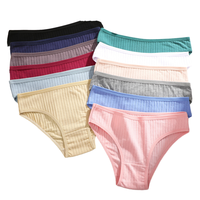 Braguitas de Algodón Antibacterianas Finas de Talle Medio para Mujer, Suaves y Cómodas, Tejidas, para Uso Diario