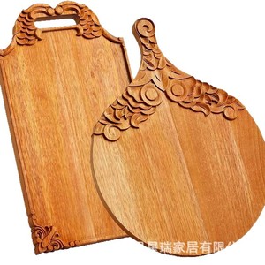 <b>Wooden</b> Cutting Board Round Bamboo Chopping <b>Block</b> For Kitchen Fruit Vegetable Prep - Product Image 3