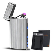 Allumage électrique à double arc USB Type C Rechargeable Allume-cigare Métal Tactile Induction Affichage Numérique Allume-cigare