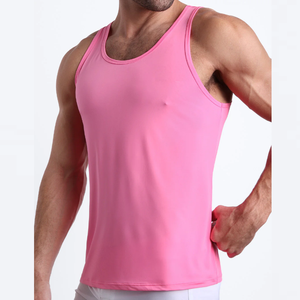 Nouvel arrivage de débardeurs en coton 100% de couleur unie décontractés pour hommes, confortables, respirants, avec broderie en dentelle, logo personnalisé, impression en XL - Product Image 2