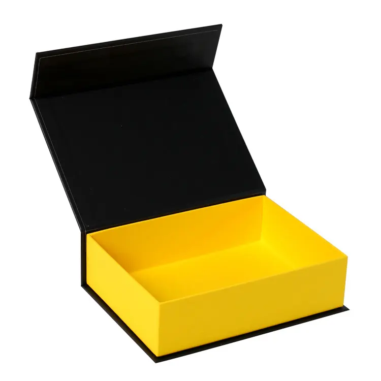 Xiamen fabricant prix Logo personnalisé carton rigide pliable fermeture papier noir emballage magnétique boîte-cadeau articles d'emballage