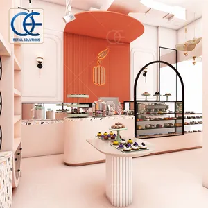 现代巧克力店室内设计烘焙甜点咖啡巧克力条展示解决方案巧克力店设计