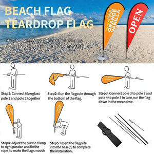 Bandera de lágrima con diseño de pluma, rectangular, tipo swooper, de alta calidad, para comida rápida, ferretería, bienes raíces, ferias comerciales, playa - Product Image 5