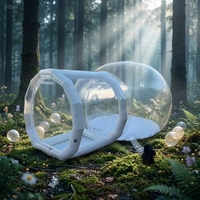 Dôme gonflable transparent blanc Fun House 3x5m, durable, pour enfants, château à bulles d'extérieur, capacité 5-10 personnes