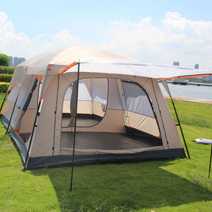 Tienda de campaña familiar europea personalizada de lujo para 6-8 personas, dos dormitorios, sala de estar, resistente al agua para acampar al aire libre - Product Image 1