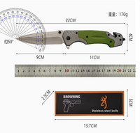 Couteau pliant industriel utilitaire, manche en aluminium durable, lame en acier 3cr13/ABS, 22,7 cm, pour extérieur, bricolage, survie, OEM ODM acceptés