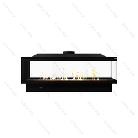 Cheminée à gaz naturel liquéfié CRUISE, brûleur linéaire sans conduit, insert naturel à trois côtés, vue sur le feu, cheminée à gaz