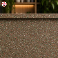 Dalle de terrazzo préfabriquée en copeaux mélangés brun terreux, pierre de terrazzo à agrégats naturels, pour comptoir de café, sol de restaurant et revêtement de jardinière