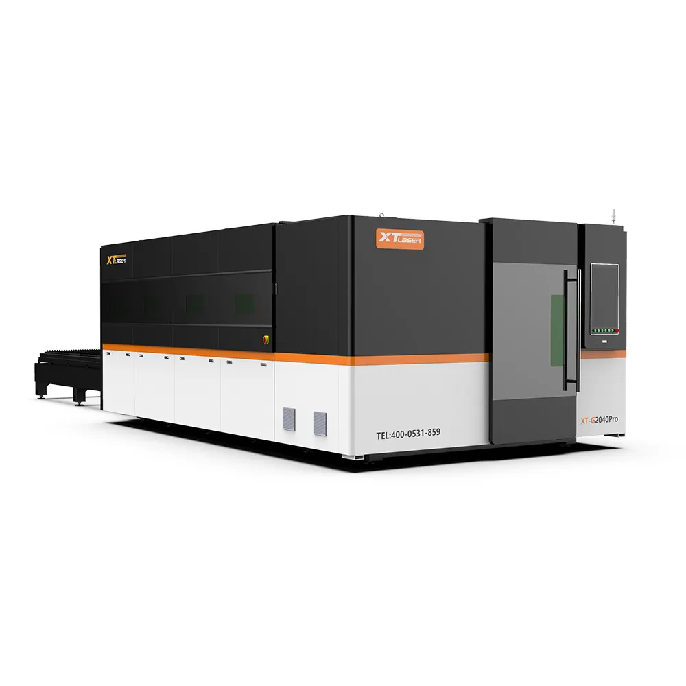 XT LASER hot selling 4kw 6kw XT-G1530 fully enclosed laser cutting machine with exchange table CE standard