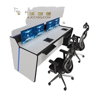 Consolas de monitoreo de seguridad de tamaño personalizado, muebles comerciales, escritorio de computadora para centro de comando respetuoso con el medio ambiente