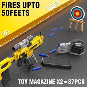 Arma de Brinquedo para Balas Macias Elétricas, Blaster Automático com 3 Motores, Atira até 50 Pés para Jogos de Tiro ao Ar Livre para Adultos - Product Image 6