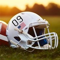 Autocollants personnalisés pour numéros de casque de sport, numéros de casque de 1,5 pouce, décalcomanies et autocollants de drapeau américain de 2 pouces, casque de football (noir)