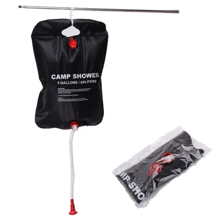 Folding Portable Pressure Shower Shower Bag 20l Black Color Pvc Outdoor Camping Solar Shower Bathing Bag