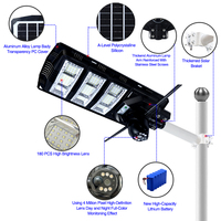 Caméra CCTV Solaire Extérieure 4K à Double Objectif Tout-en-Un Intégrée V380 Pro avec Zoom 10X, Détection de Mouvement et Éclairage de Rue Solaire