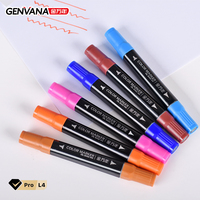 Marqueurs d'art GENVANA en gros d'usine, 36 couleurs, pointes coniques 1-6mm, double pointe, encre à base d'alcool, marqueurs professionnels pour dessin et croquis