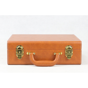 OEM PU <strong>Leather</strong> Aluminum Brown Carry Toolcase Storage <strong>case</strong> With Combination Lock - Product Image 4