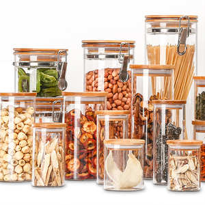 Containers Storage Kitchen TQVAI Transparent Glass Containers For Food Storage Borosilicate Glass Food Storage Glass Jar With Bamboo Lid