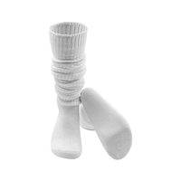 Mode femmes dames blanc épais chaud coton laine tricot cuisse haute botte bas Slouch chaussettes