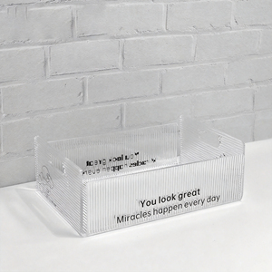 Organizador de Acrílico con Asas Recortadas, Tamaño y Logotipo Personalizados, Estantes de Almacenamiento para Suministros de Escritorio, Papelería y Gestión de Documentos - Product Image 2