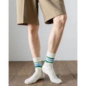 Casual Comfort Crew Socks Striped or Solid Cotton Tube Socks 5 Pairs for Women and Men One Size Warm Features - Product Image 3