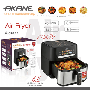 Freidora de Aire AKANE 1750W 6L Multiusos Hot 360 °   Circulación de Aire con 80% Menos Grasa, Control Digital para Pollo Asado, Papas Fritas y Pasteles - Product Image 2