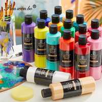 Peinture acrylique Panwenbo 250 ml/8,45 oz, 18 couleurs, peinture en vrac, pigments riches, non toxiques, flacons de peinture acrylique, ensemble de peinture acrylique pour la peinture
