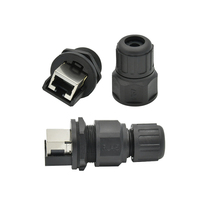 Connecteur mâle M12 à 4 broches vers câble RJ45 M12 Adaptateur à angle droit codé A à 4 broches vers prise femelle RJ45 Connecteur circulaire industriel