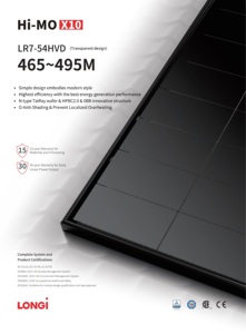 Panneaux solaires monocristallins LONGi JA Canadian All Black certifiés PV 400W-720W Topcon Solar P, en stock aux États-Unis (400W, 410W, 440W, 450W, 500W, 600W, 700W) - Product Image 5
