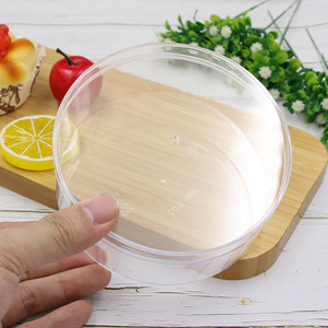 JNH002, bandeja redonda de plástico transparente personalizada, caja de contenedor de objetos pequeños de comida plana grande para embalaje para pastel, taza, caramelo - Product Image 3