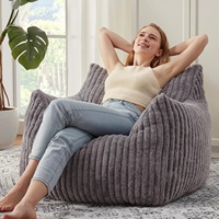 Fauteuil Poire XXL pour Adultes avec Accoudoirs, Mousse Déchiquetée à Haute Résilience, Canapé de Sol Relaxant pour Salon et Gaming