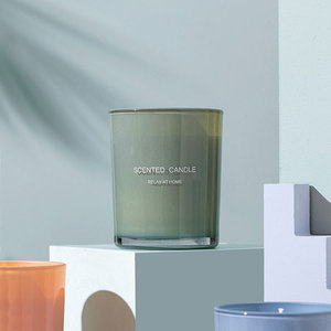 Récipient à bougie <span class=keywords><strong>de</strong></span> luxe avec logo personnalisé blanc clair épais vide bocaux à bougie en <span class=keywords><strong>verre</strong></span> dépoli avec couvercle pour la fabrication <span class=keywords><strong>de</strong></span> bougies - Product Image 3