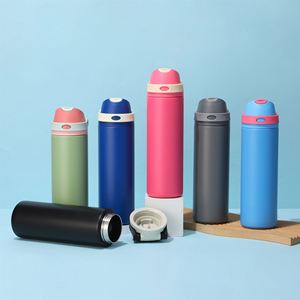 Nuevo Vaso Térmico Deportivo de Acero Inoxidable 304 de Doble Uso Transfronterizo con Tapa Abatible y Pop-up, Portátil, Moderno y Minimalista, 6-12 Horas - Product Image 2