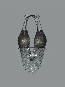 NOVEDAD DE VERANO 2025, tirantes sexis con diamantes de imitación, Top Sexy de retazos, chaleco de mujer sin espalda de Color sólido para club nocturno - Product Image 6