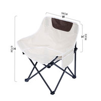 Fauteuil lune pliable moderne en fer, tissu Oxford 600D, logo personnalisé, portable, durable, pour extérieur, cuisine, salle de sport, jardin, pique-nique, vente en gros