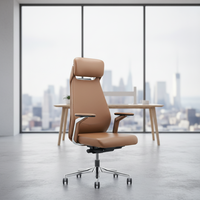 Chaise de conférence moderne ergonomique multi-angle réglable en cuir avec revêtement en cuir PU