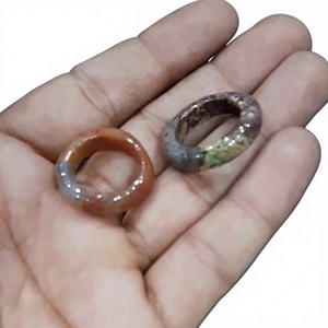 Bague en pierre d'agate naturelle, bande de pierres précieuses massives pour la vente en gros de bijoux - Product Image 1
