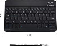 Keyboard nirkabel 10 inci, untuk Tablet, ponsel, Smartphone, Keyboard nirkabel Mini portabel isi ulang daya