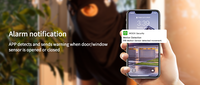Sensor Inalámbrico WIFI-2.4GHz Tuya para Puerta/Ventana, Mini Detector Magnético de Contacto, con Batería, Barra de Seguridad para el Hogar, Hoteles y Garajes