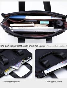 Nueva Bolsa de Hombro Cruzada de Piel Vacuna y Nylon para Portátil, Estilo Casual y de Negocios, Ligera y Delgada, Venta al Por Mayor - Product Image 2