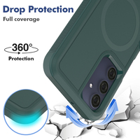 Coques Samsung A16 A17 A26 A36 A56 Vert Mat Robuste Magnétique avec Chargement Sans Fil Housse de Protection Antichoc Personnalisée pour Téléphone Portable