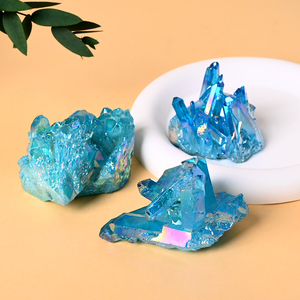 Tinh Thể Trang Trí Cụm Bán Buôn Thạch Anh Tự Nhiên Cụm Màu Xanh Aura Pha Lê Cụm Cho Trang Trí - Product Image 3