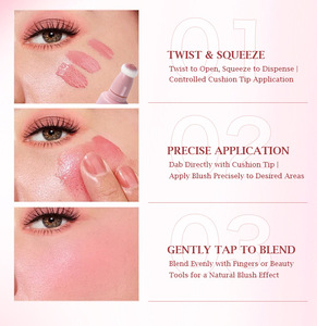 บลัชออนแต่งหน้าบลัชออนสีชมพูเครื่องสำอางบลัชออนครีมบลัชออนลิปลิปทินท์แบบ<span class=keywords><strong>เกาหลี</strong></span>กันน้ำได้ตามต้องการ - Product Image 6