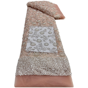 NI.AI 2026 Aso Ebi, Tela de Encaje Francés de Lujo con Cuentas y Lentejuelas Bordadas, Telas de Encaje con Perlas para Vestido de Novia - Product Image 4