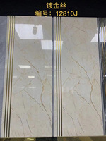 Foshan Supply Carrelage d'escalier en porcelaine 120x30cm, motif marbre, avec rainure dorée, carrelage d'escalier pleine masse, carrelage de nez de marche