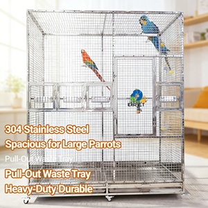 <span class=keywords><strong>Cage</strong></span> de Vol Grande pour Ara en Acier Inoxydable avec Roulettes pour Équipement Vétérinaire EUR VET - Product Image 1