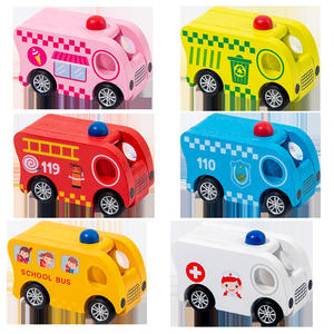 Vente directe du fabricant Puzzle de dessin animé amusant Inertia mini voiture à tirer parent-enfant interactive bébé voiture jouet en bois pour enfants - Product Image 4