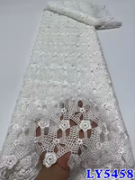 Nouveau design de tissu en dentelle cordonnée, broderie en dentelle guipure, tissu en dentelle soluble dans l'eau vert pour robe femme